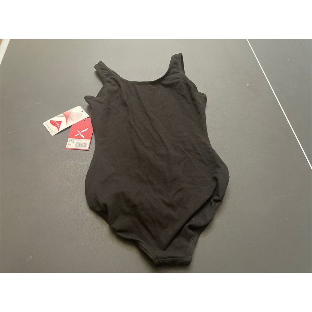 Capezio 178169 Girls Scoop Neck Ballet leg line Tank Leotard Black Size Large